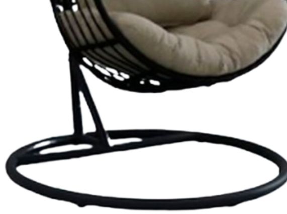 Elements International Playa Black Olefin/Steel Swing Egg Chair-1