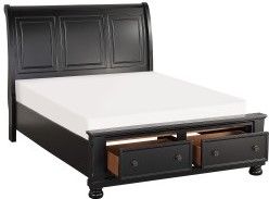 Mazin Furniture Laurelin Black Queen Sleigh Bed-2
