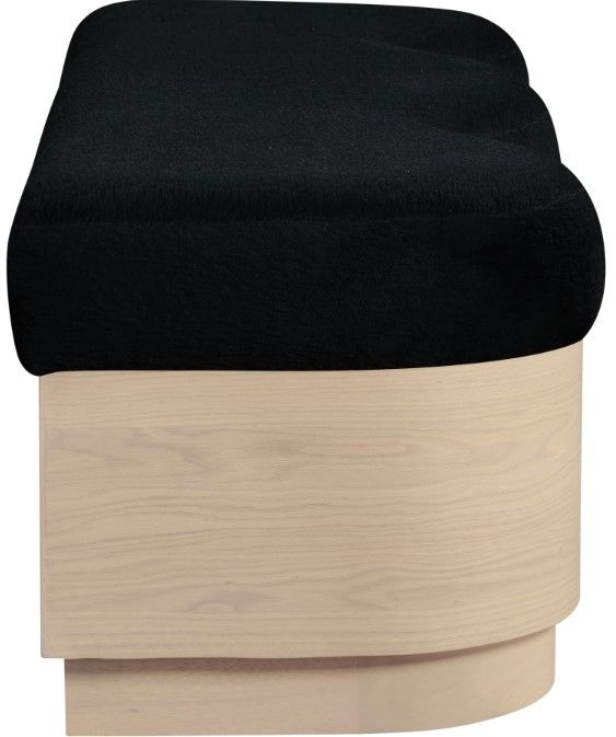 Meridian Furniture Savoy Black/Natural Upholstered Bench-3