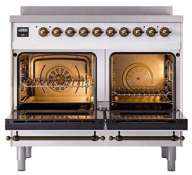 Ilve® Nostalgie II Noblesse 40'' Custom RAL Color Pro Style Induction Range with Burnished Trim-1