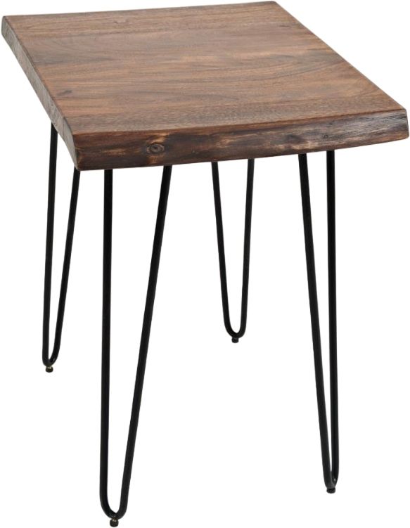 Jofran Inc. Nature's Edge Chestnut Chairside Table with Black Base-0