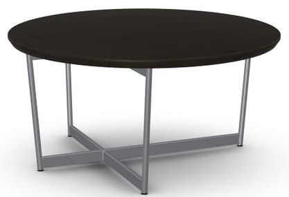 Amisco Customizable Jill Solid Ash Round Coffee Table with X-Shaped Metal Frame-0