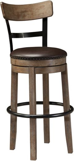 Signature Design by Ashley® Pinnadel Tall Light Brown Upholstered Swivel Bar Stool