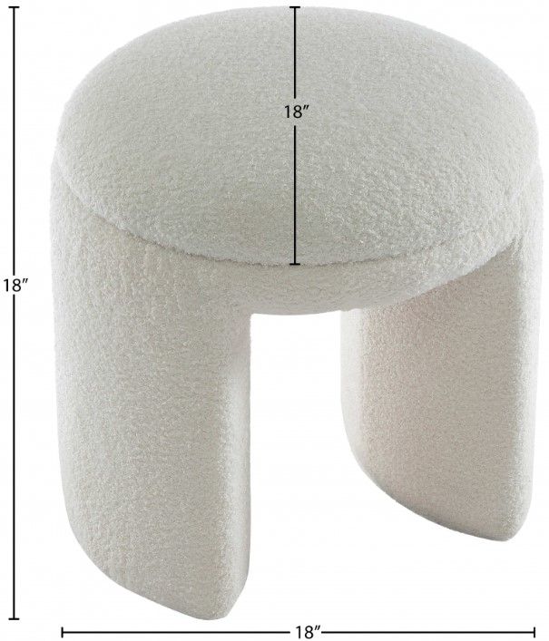 Meridian Furniture Bowen Cream Stool-3