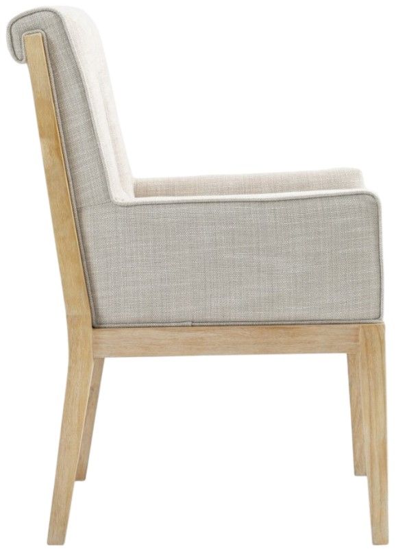 Meridian Furniture Gwendolyn Cream/Natural Linen Textured Upholstered Dining Chair-3