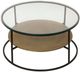 Moe's Home Collection Callie Glass Top Coffee Table with Antique Brass Frame-3
