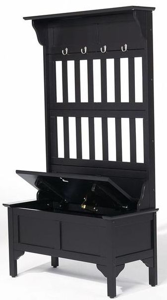 homestyles® General Line Black Hall Tree with Bench-1