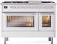 Ilve® Professional Plus II 48" White Pro Style Dual Fuel Range-0