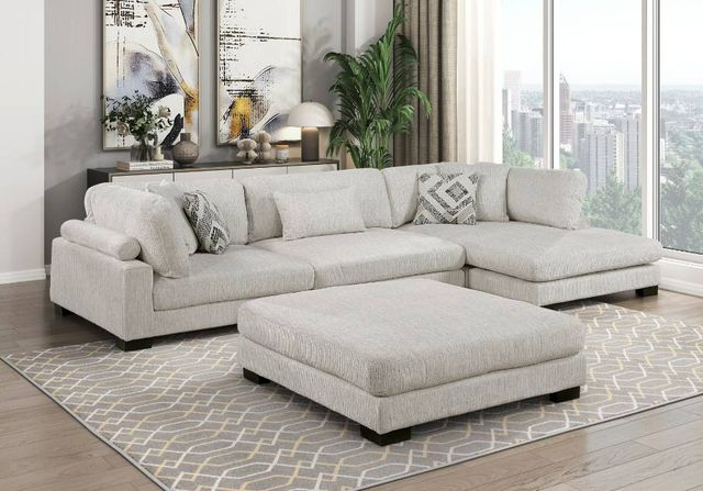 Homelegance® Tinley 4-Piece Beige Modular Sectional with Chaise and Ottoman-1