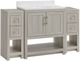 Linon Barkley Sandstone 31" Vanity Mirror and 2 Floor Cabinet Set-2