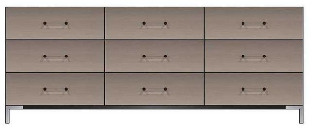 Country View Woodworking Customizable American Modern 84" Solid 9-Drawer Metal Legs Dresser-0
