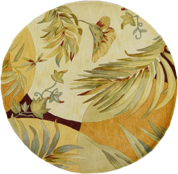 Kas Round Rugs KAS Rugs Sparta Coral/Ivory Breezes 8' Round Rug | Colder's | Milwaukee ...