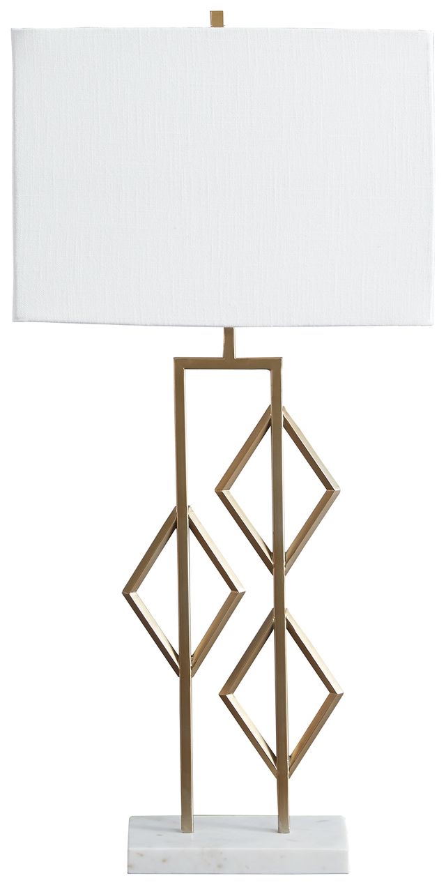 Signature Design by Ashley® Edsel Champagne/White Metal Table Lamp-0