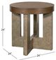 Bassett Mirror Nova Cerused Charcoal Oak End Table with Brown Base-3