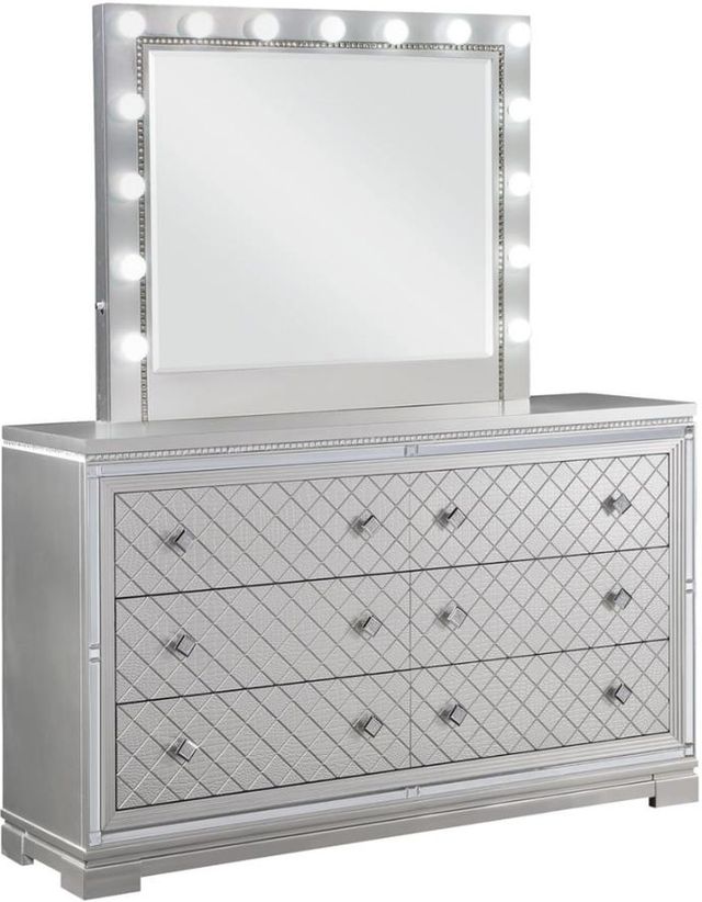 Coaster® Eleanor 5-Piece Metallic Mercury Upholstered Bedroom Set-2