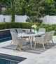 Signature Design by Ashley® Seton Creek White Oval Aluminum Outdoor Dining Table with Brown Base-5