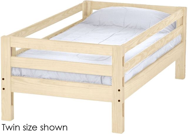 Crate Designs™ Furniture Unfinished Twin Ladder End Upper Bunk Bed-0