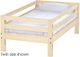 Crate Designs™ Furniture Unfinished Twin Ladder End Upper Bunk Bed-0