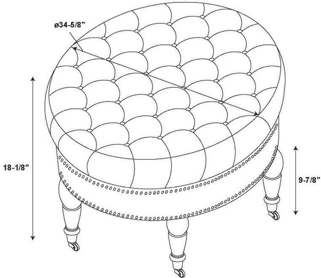 Linon Isabelle Natural Round Tufted Ottoman-3