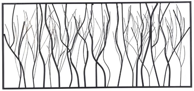 Deco Marche Silver Tree Distressed Wall Decor with Black Frame-1