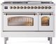 Ilve® Nostalgie II Series 48" White Pro Style Dual Fuel Range-0