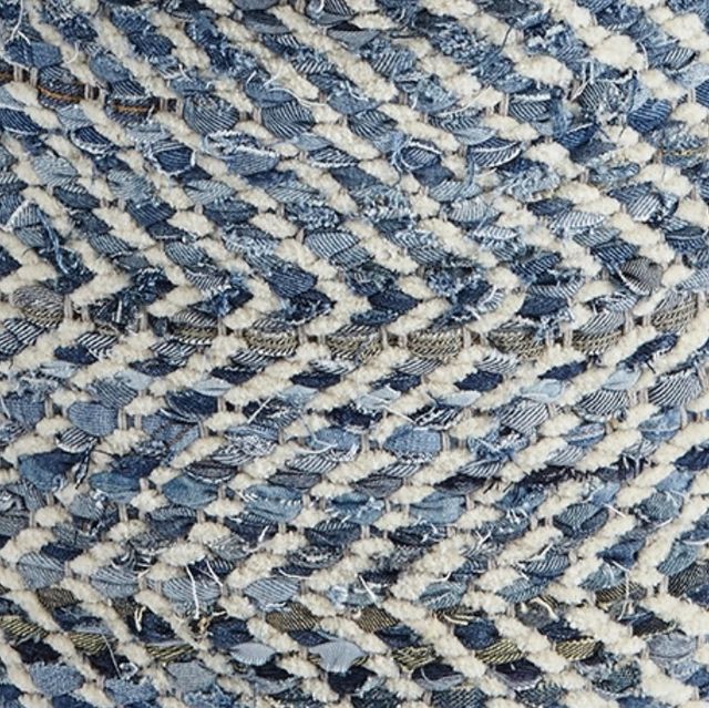 Signature Design by Ashley® Chevron Blue Pouf-3