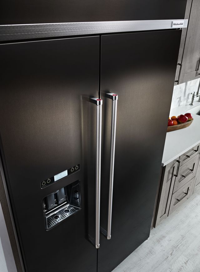 KitchenAid® 29.52 Cu. Ft. Black Stainless Steel with PrintShield™ Finish Built In Side-By-Side Refrigerator-4