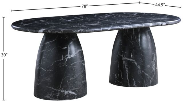 Meridian Furniture Cosenza Black 78" Indoor/Outdoor Concrete Dining Table-3