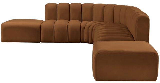 Meridian Furniture Arc 7-Piece Saddle Velvet Sectional-2
