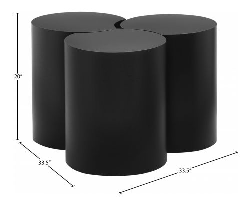 Meridian Furniture Dimple 3-Piece Black 20" Modular Nesting Table Set-2