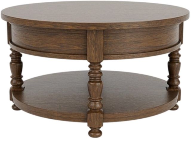 Riverside Furniture Eastlake Whiskey Oak Round Cocktail Table-0