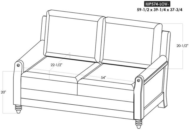 International Furniture Direct Xel-Ha II Dark Hay Brown/Brown Loveseat-2