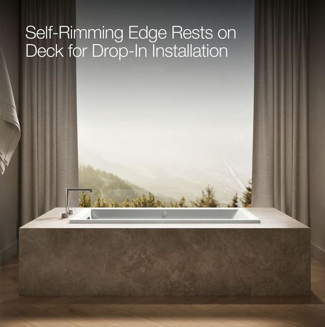 KOHLER® Underscore® Ice Gray 60" X 30" Drop-In/ Undermount Heated Bubblemassage™ Air Bath with Whirlpool-3