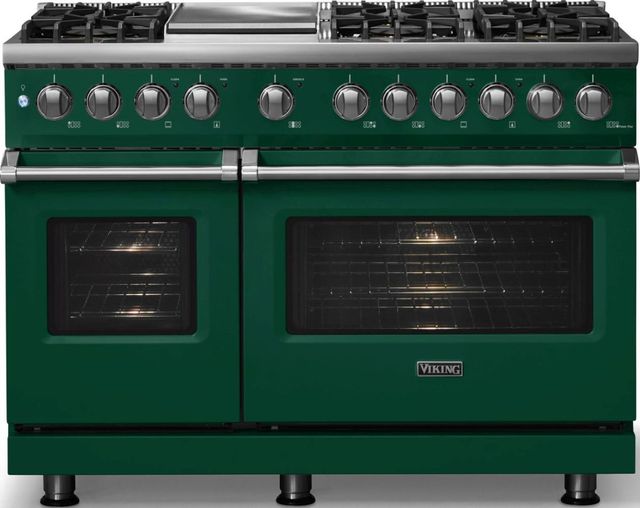 Viking® 5 Series 48" Ivy Pro Style Dual Fuel (NG) Range with Polished Chrome Trim-2