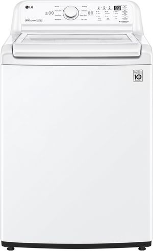 Front view of the LG 4.5 Cu. Ft. White Impeller Top Load Washer with TurboDrum™ Technology