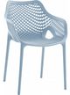 Meridian Furniture Mykonos Sky Blue Plastic Outdoor Patio Dining Chair-0