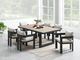Elements International Costa 7-Piece Black Aluminum/Fabric Patio Dining Set-1