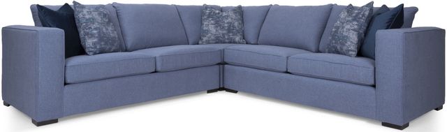Decor-Rest® Furniture LTD 2900 3 Piece Blue Sectional-0