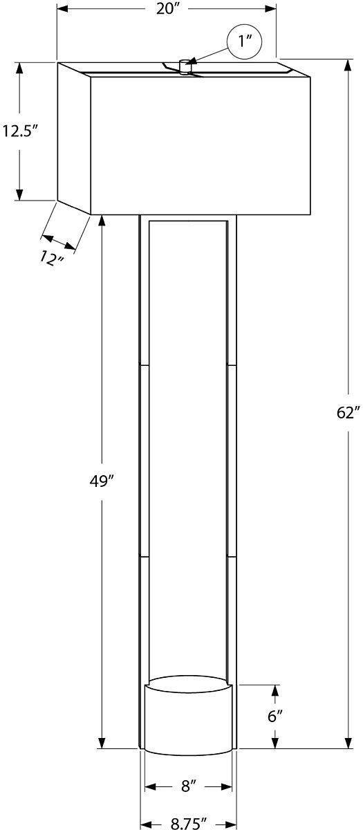 Monarch Specialties Inc. Black Floor Lamp with Cement Base-1