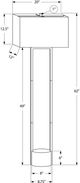 Monarch Specialties Inc. Black Floor Lamp with Cement Base-1