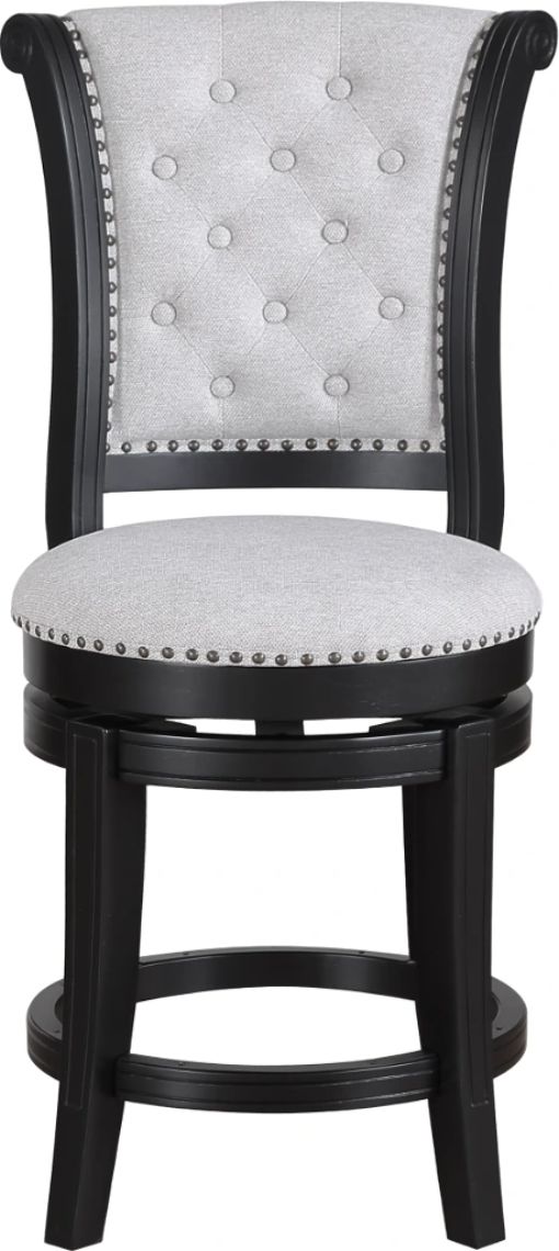 Crown Mark Granville Black/Dove Swivel Pub Stool-2
