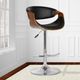 Armen Living Butterfly Black/Chrome/Walnut Adjustable Height Stool-1