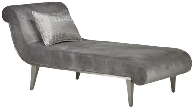 Michael Amini® Roxbury Park Gray/Stainless Steel Chaise-0