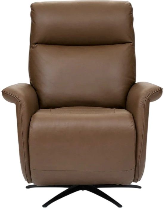 Flexsteel® Haven Riverstone Leather Power Swivel Recliner with Power Headrest and Lumbar-3