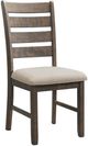 Elements International Jax 7-Piece Cherry/Cream Ladder Back Upholstered Dining Table Set-2