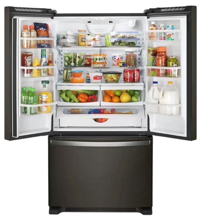 Whirlpool® 33" 22.1 Cu. Ft. Fingerprint Resistant Black Stainless Steel Freestanding French Door Refrigerator-3