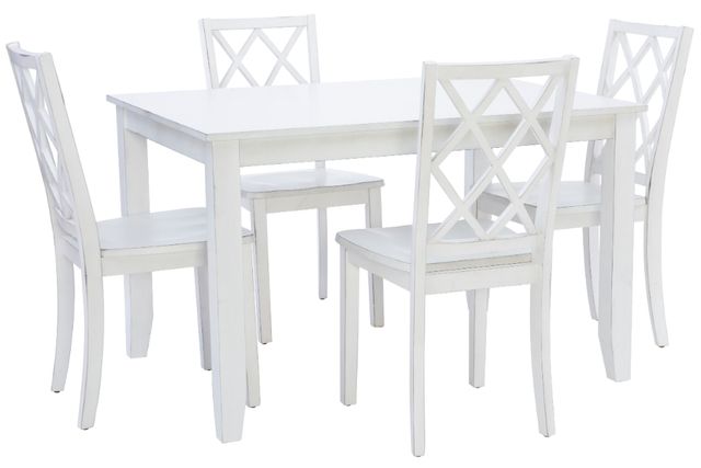 Powell® Henrik 5-Piece White Dining Table Set -0