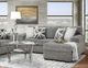 Affordable Furniture Posh Gray Sofa Chaise with Floating Ottoman-0