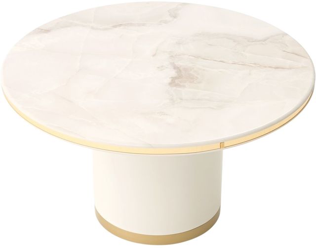 Michael Amini® Gineverra Ivory Gold Round Cocktail Table-2