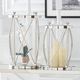 K & K Interiors Set of 3 Ivory Wax luminara Slim Indoor Pillar Candles with Remote-2